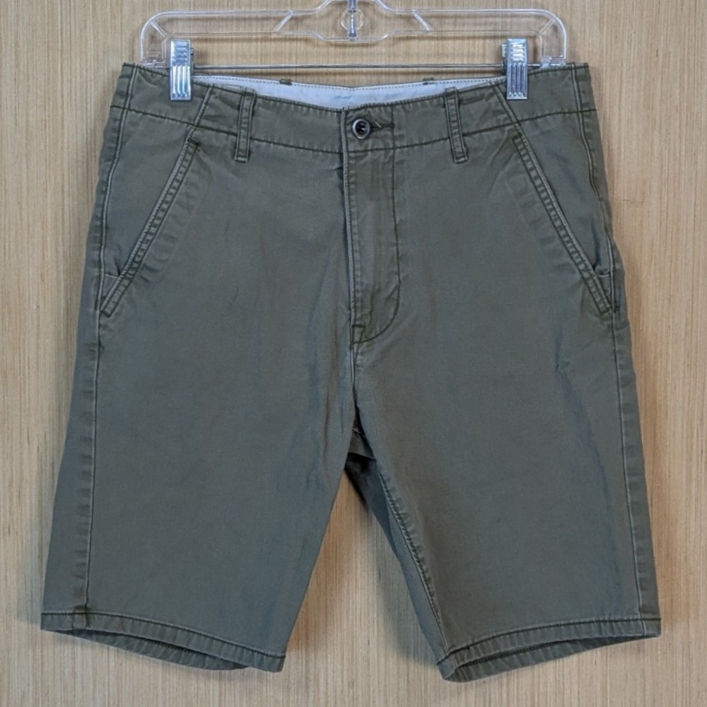 Levis Mens Chino Shorts White Tab Olive Green Drab W30 Cotton Twill Flat Front